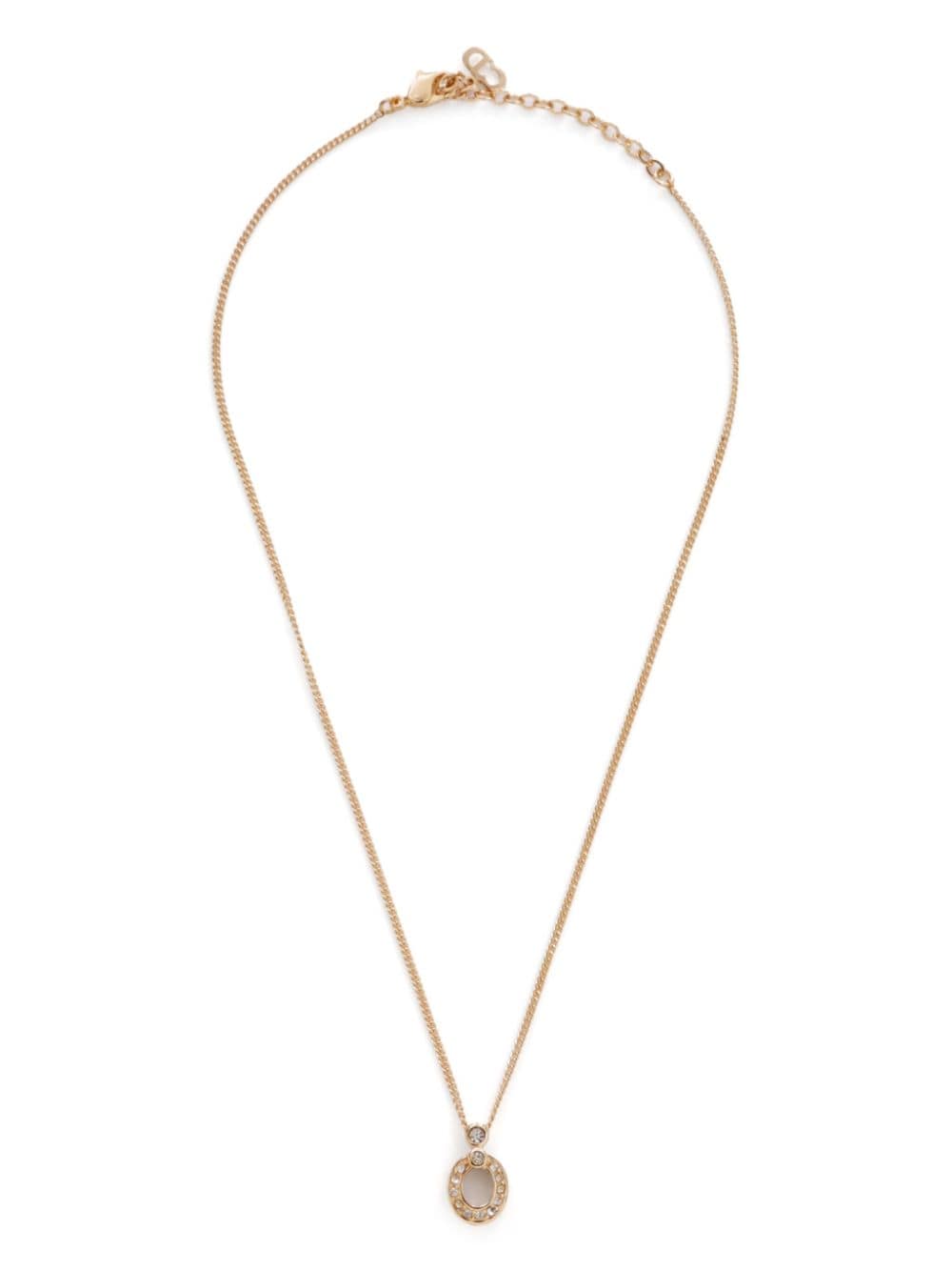 Christian Dior Pre-Owned rhinestone-embellished pendant necklace - Gold von Christian Dior Pre-Owned