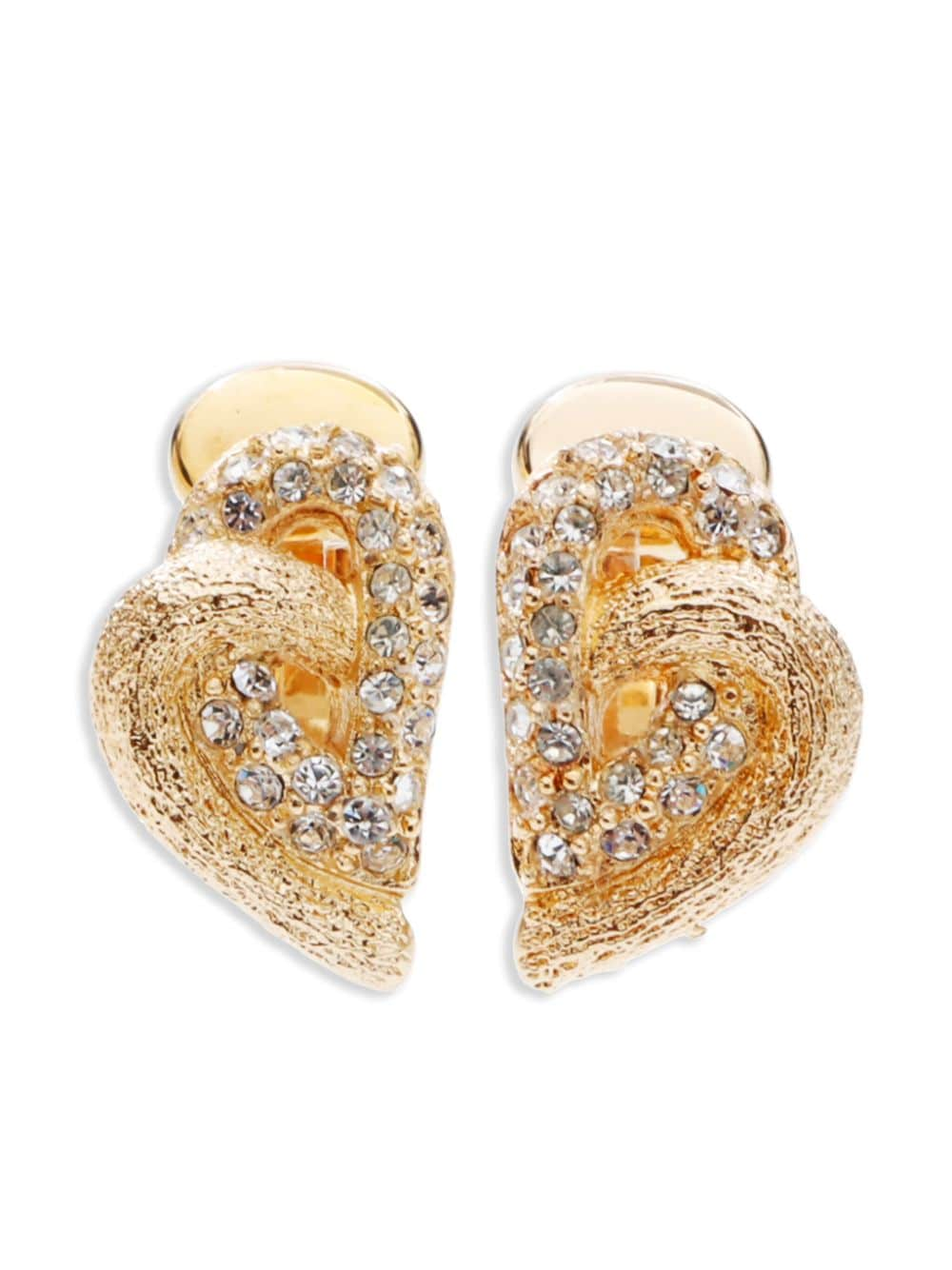 Christian Dior Pre-Owned rhinestone-embellished statement clip-on earrings - Gold von Christian Dior Pre-Owned