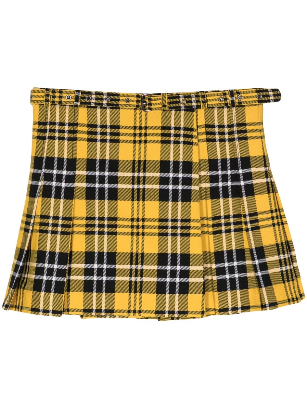 Christian Dior Pre-Owned tartan check-print miniskirt - Yellow von Christian Dior Pre-Owned