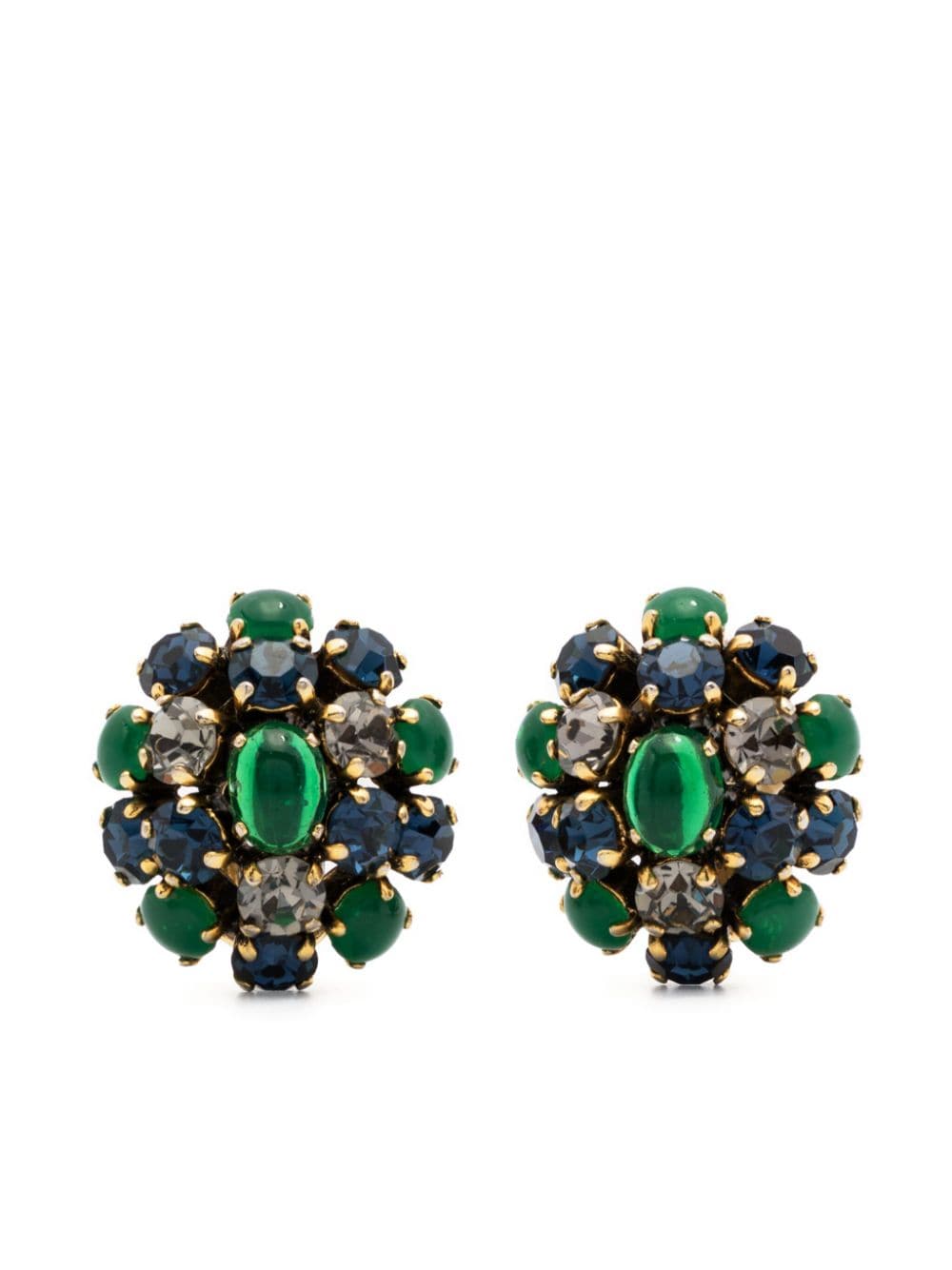 Christian Dior Pre-Owned 1964 crystal-embellished earrings - Green von Christian Dior Pre-Owned