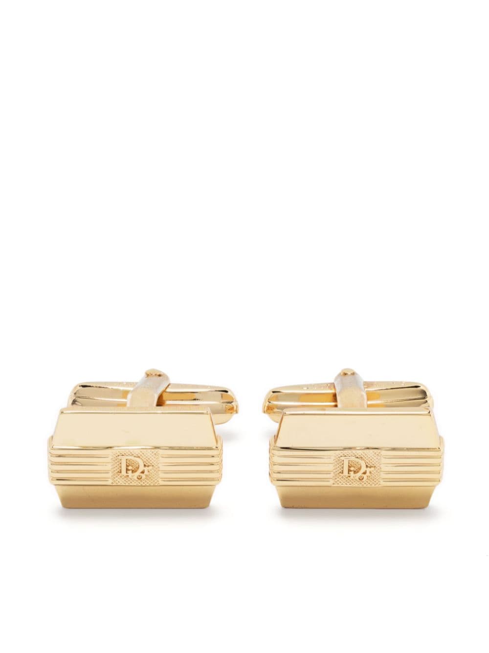 Christian Dior Pre-Owned 1980s logo-embossed polished cufflinks - Gold von Christian Dior Pre-Owned