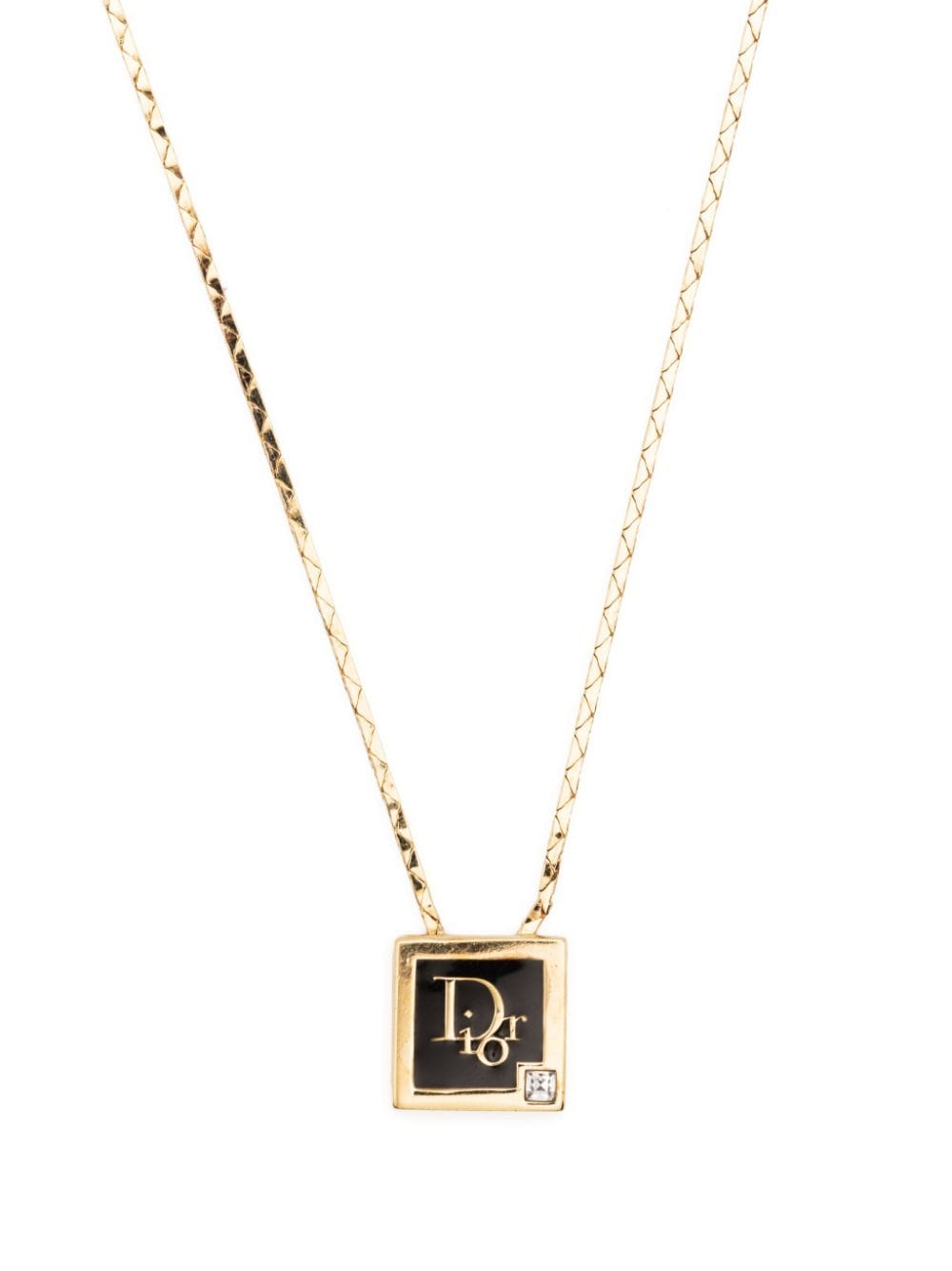 Christian Dior Pre-Owned 1980s logo-pendant chain necklace - Gold von Christian Dior Pre-Owned