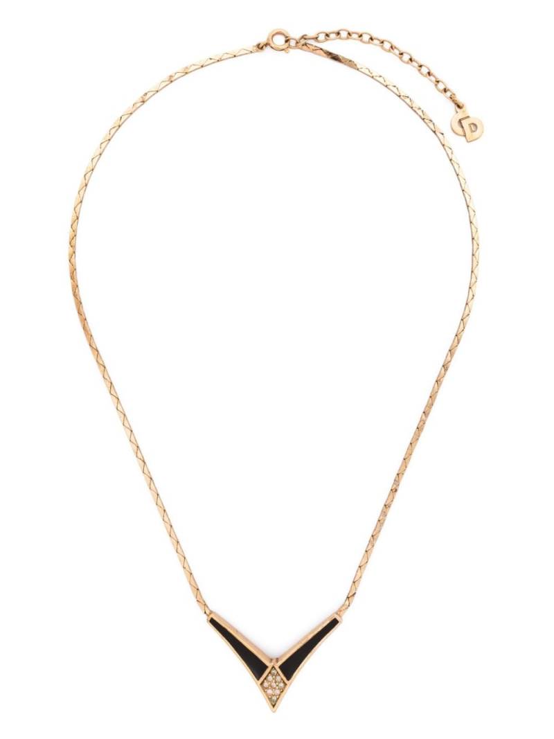 Christian Dior Pre-Owned 1990s V-detail flat-chain necklace - Gold von Christian Dior Pre-Owned