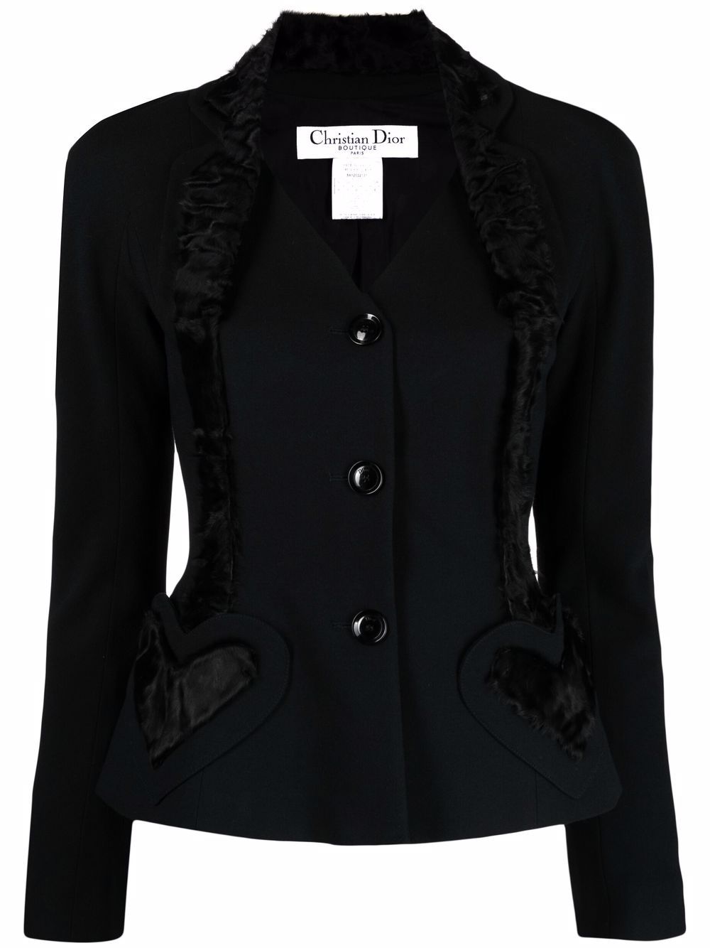 Christian Dior Pre-Owned 1990s heart appliqué blazer - Black von Christian Dior Pre-Owned
