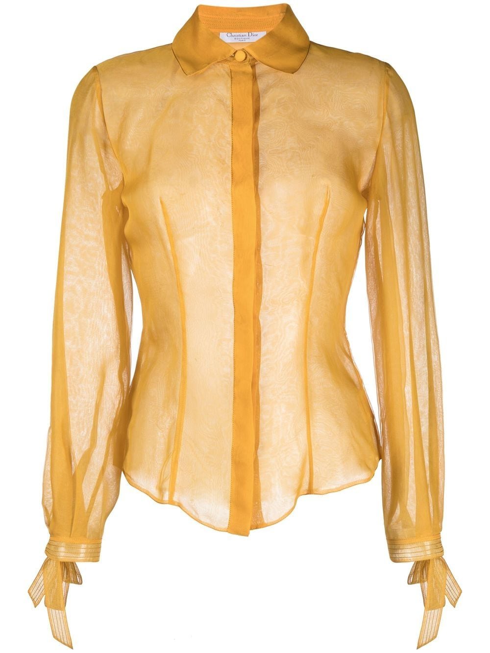 Christian Dior Pre-Owned 1999 bow-cuff silk shirt - Yellow von Christian Dior Pre-Owned