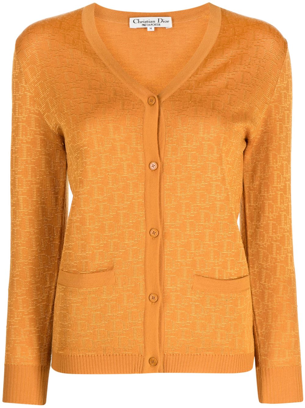 Christian Dior Pre-Owned 2002 logo-intarsia cardigan - Orange von Christian Dior Pre-Owned