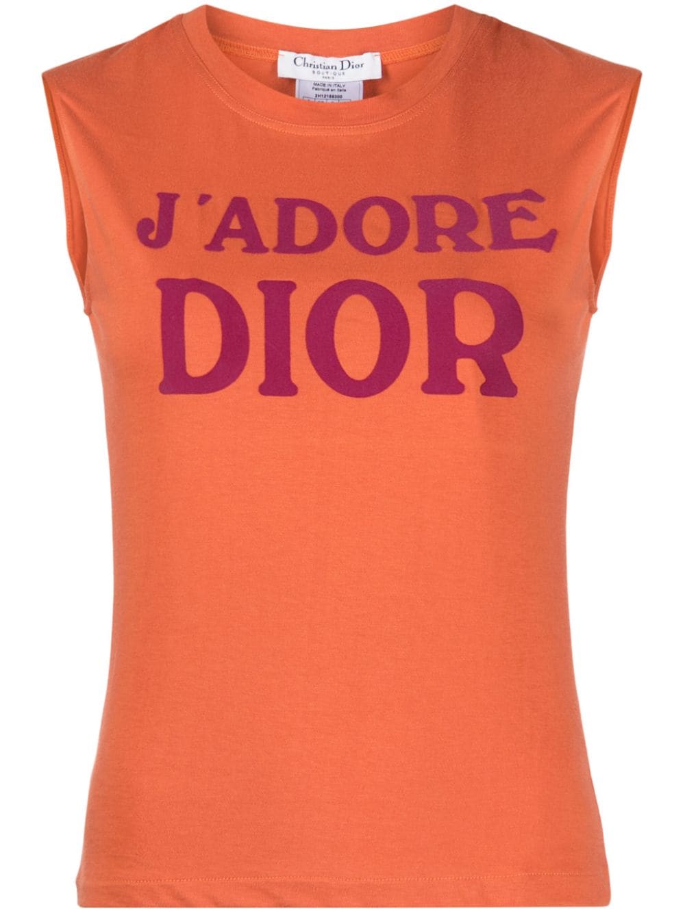 Christian Dior Pre-Owned 2002 slogan-print tank top - Orange von Christian Dior Pre-Owned