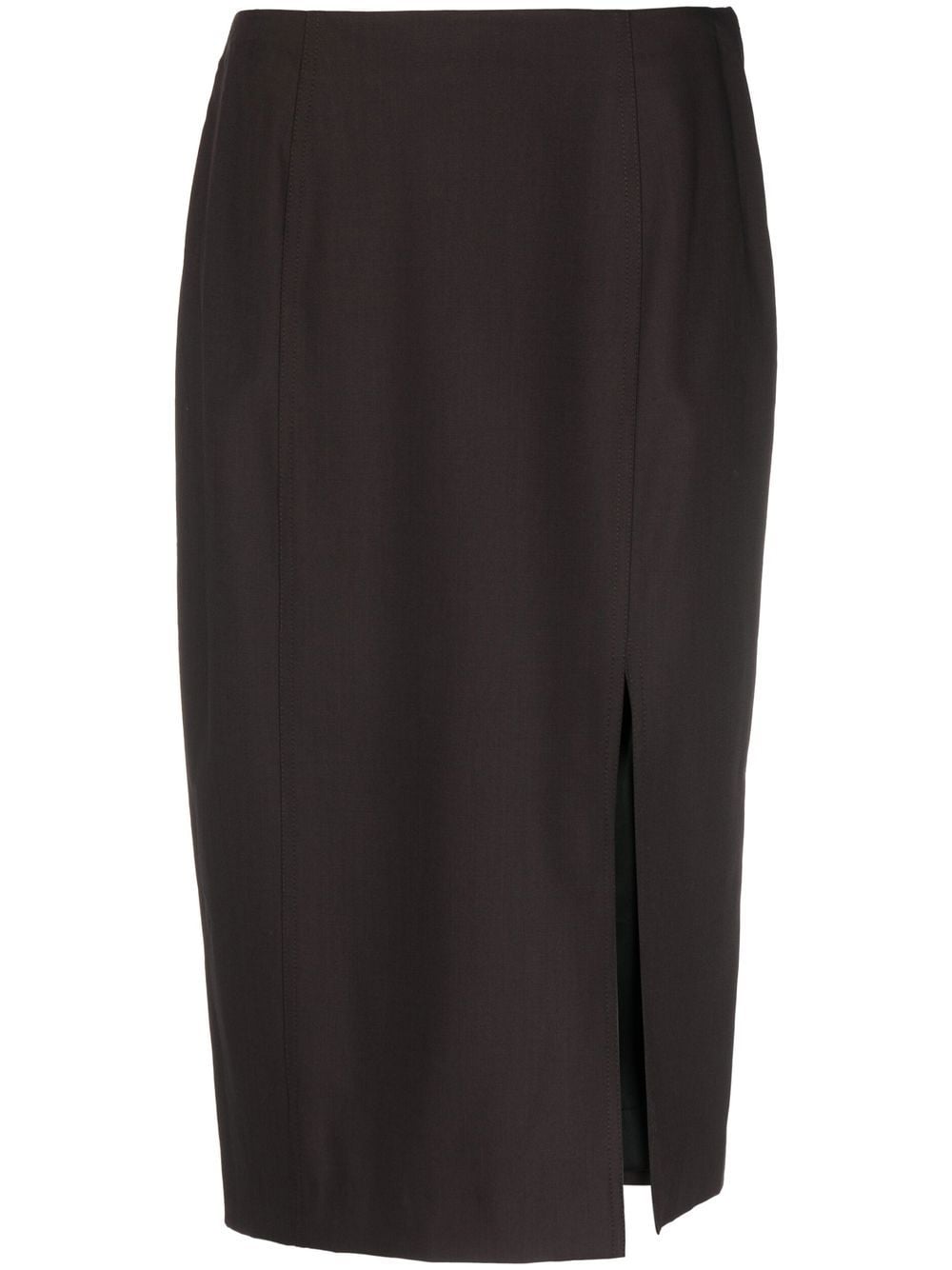 Christian Dior Pre-Owned 2010 side-slit midi skirt - Brown von Christian Dior Pre-Owned