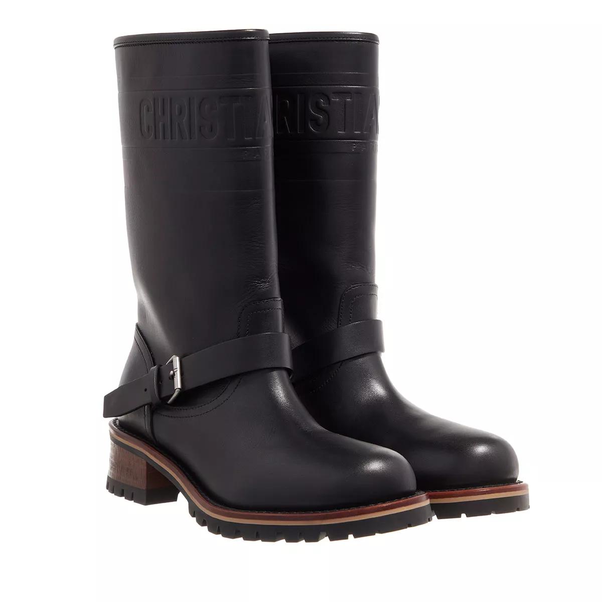 Christian Dior Boots & Stiefeletten - Embossed Calfskin Boot - Gr. 38 (EU) - in Schwarz - für Damen von Christian Dior