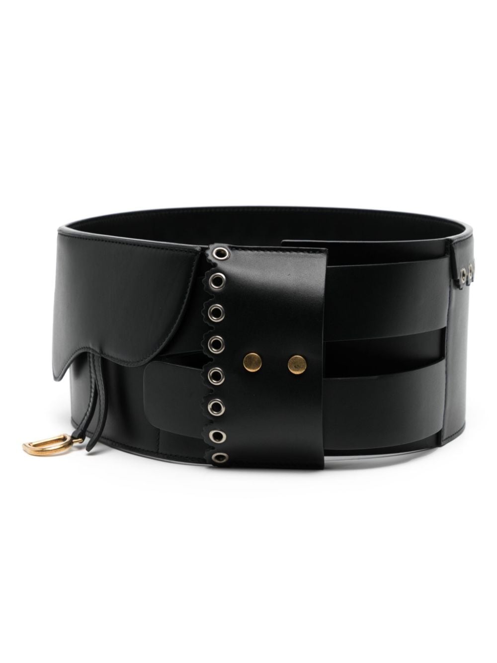 Christian Dior Pre-Owned Saddle leather waist belt - Black von Christian Dior Pre-Owned