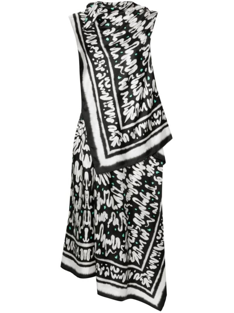 Christian Wijnants Diatou graphic-print asymmetric dress - Black von Christian Wijnants