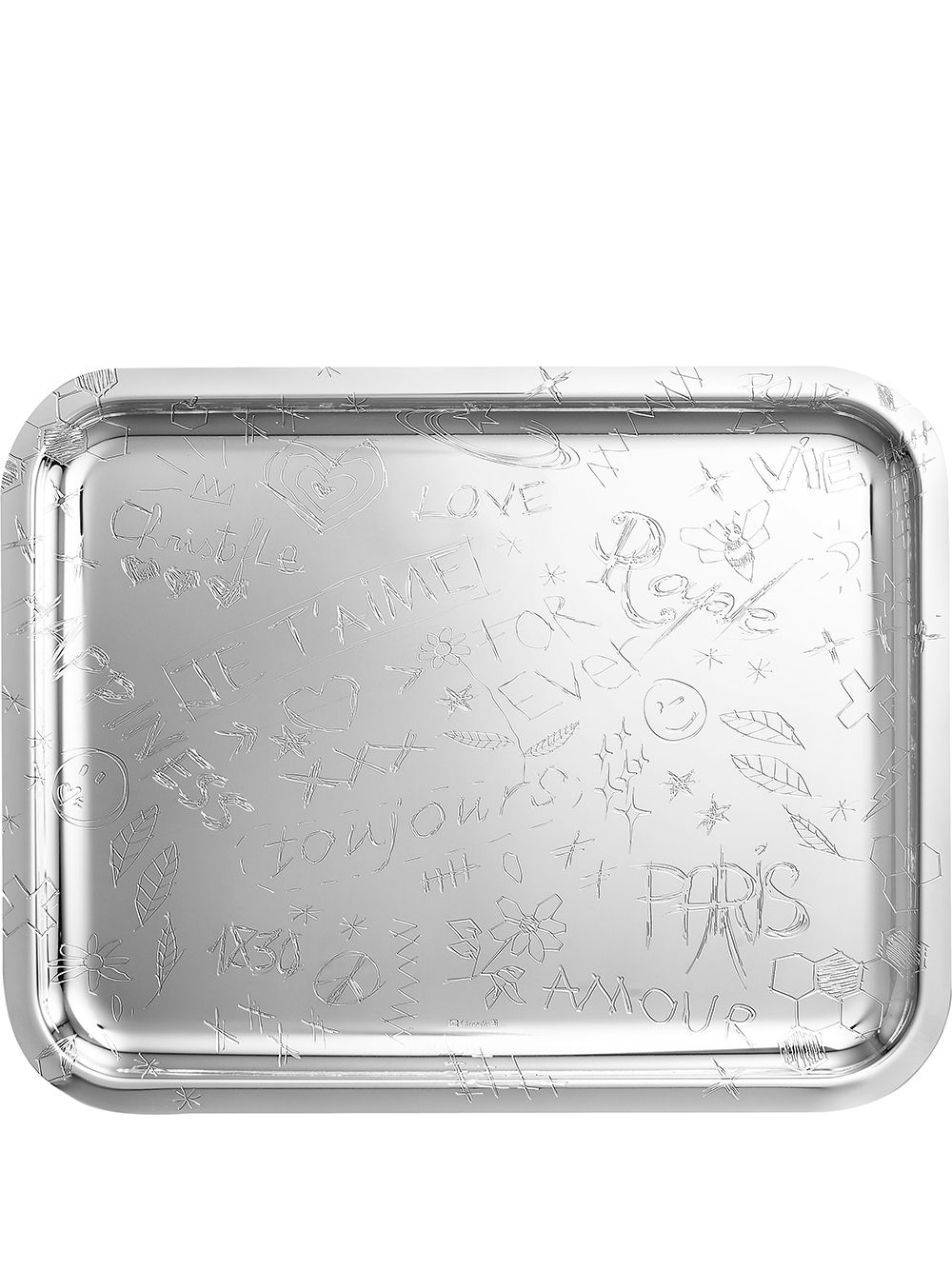 Christofle Graffiti 36x28cm silver-plated rectangular tray von Christofle