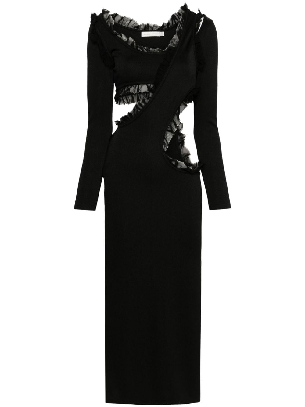 Christopher Esber Carina ruffled midi dress - Black von Christopher Esber