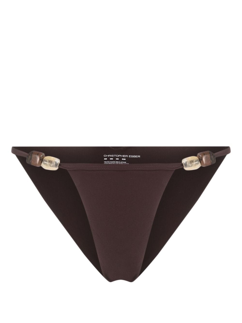 Christopher Esber Crystal Fracture bead-detailing bikini bottoms - Brown von Christopher Esber