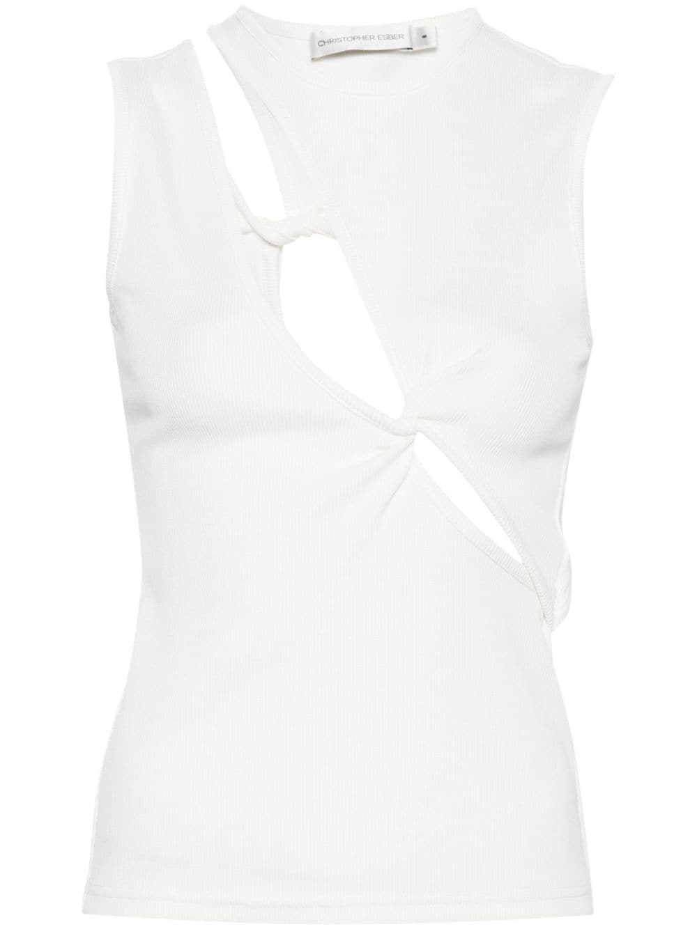 Christopher Esber Oblix Twist ribbed tank top - White von Christopher Esber