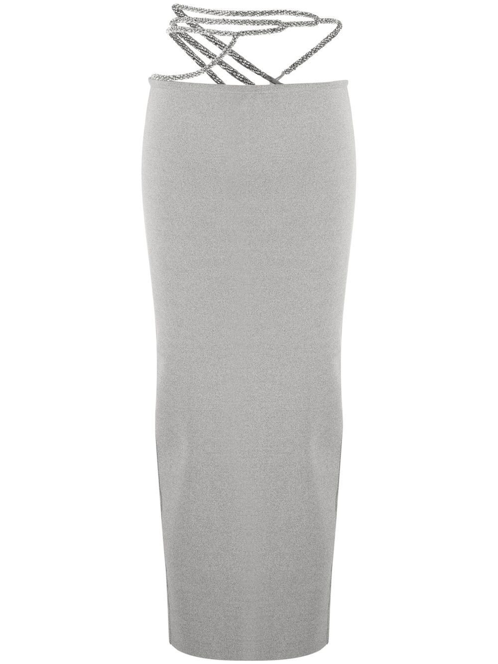 Christopher Esber crystal-embellished strap-detail skirt - Grey von Christopher Esber