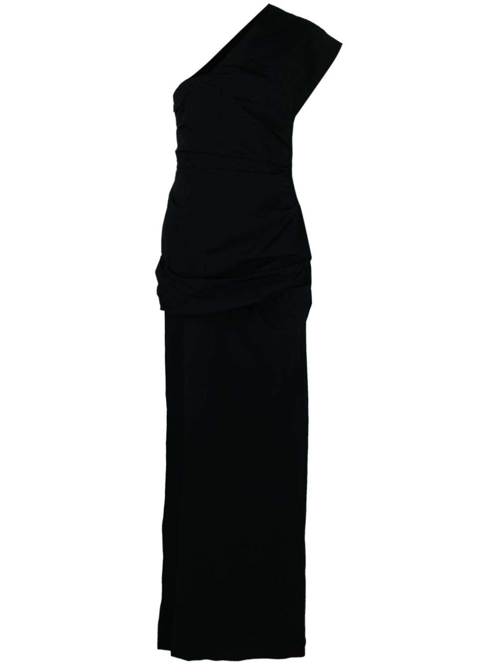 Christopher Esber gathered asymmetric silk gown - Black von Christopher Esber