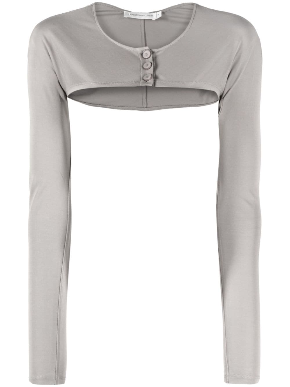 Christopher Esber long-sleeve cropped top - Grey von Christopher Esber