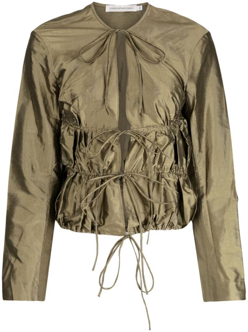 Christopher Esber metallic-effect silk jacket - Green von Christopher Esber