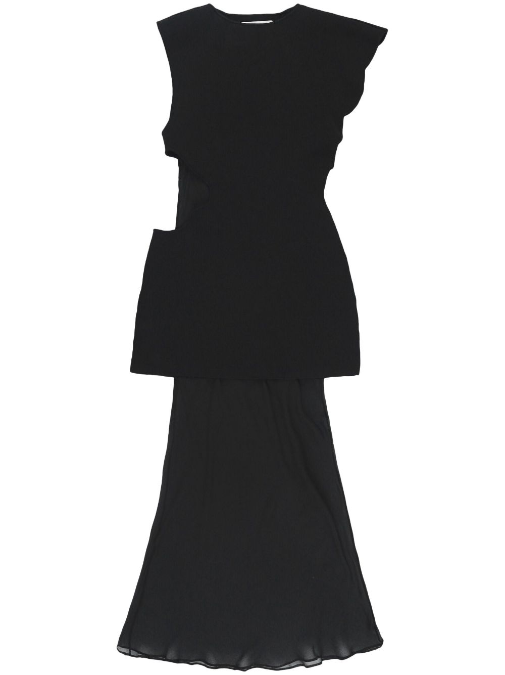 Christopher Esber panelled sleeveless midi dress - Black von Christopher Esber