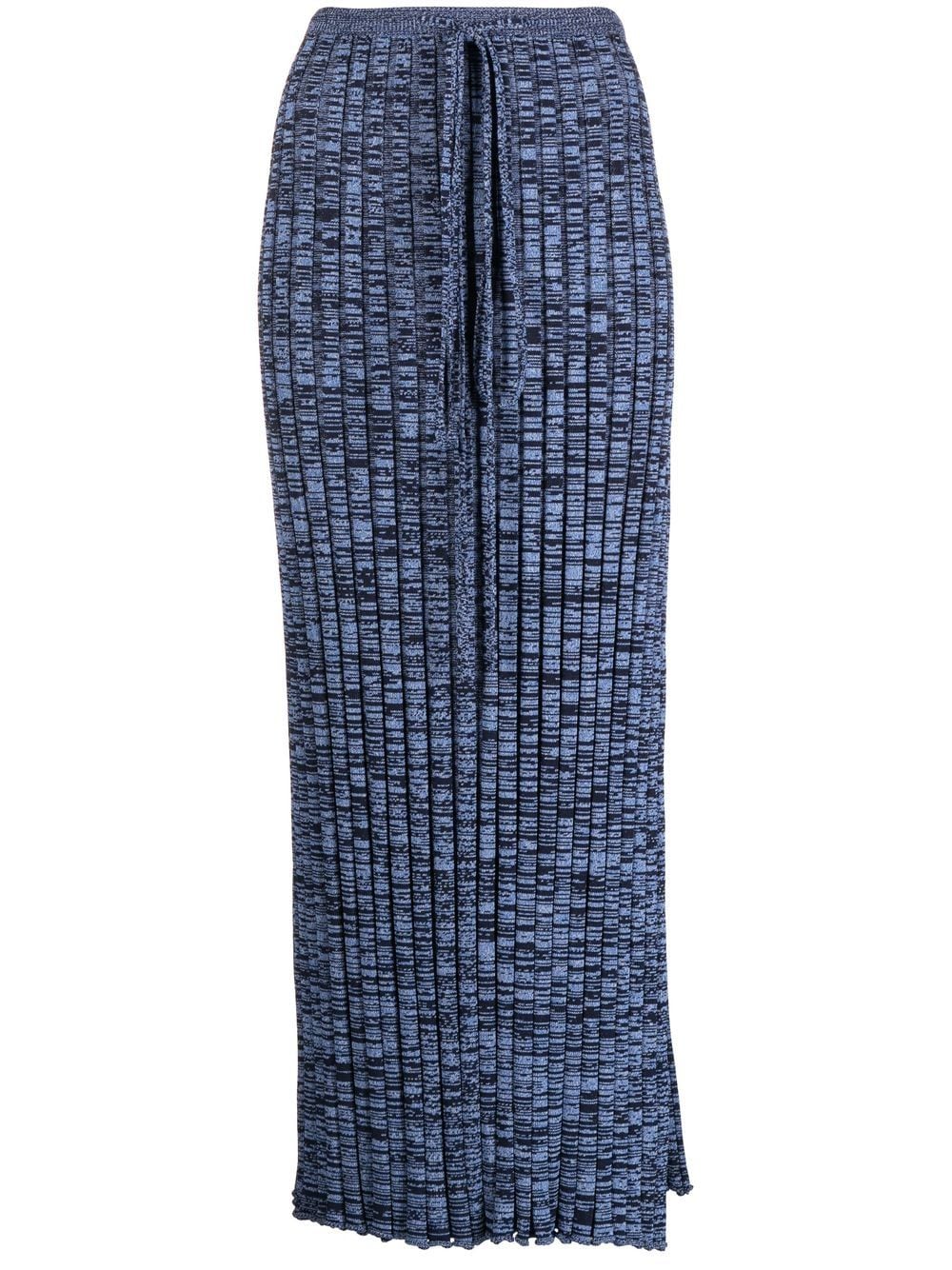 Christopher Esber ribbed marl-knit maxi skirt - Blue von Christopher Esber