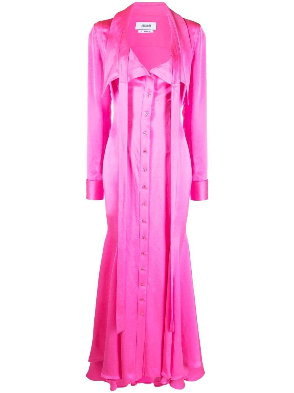 Christopher John Rogers plunge-style flared maxi dress - Pink von Christopher John Rogers