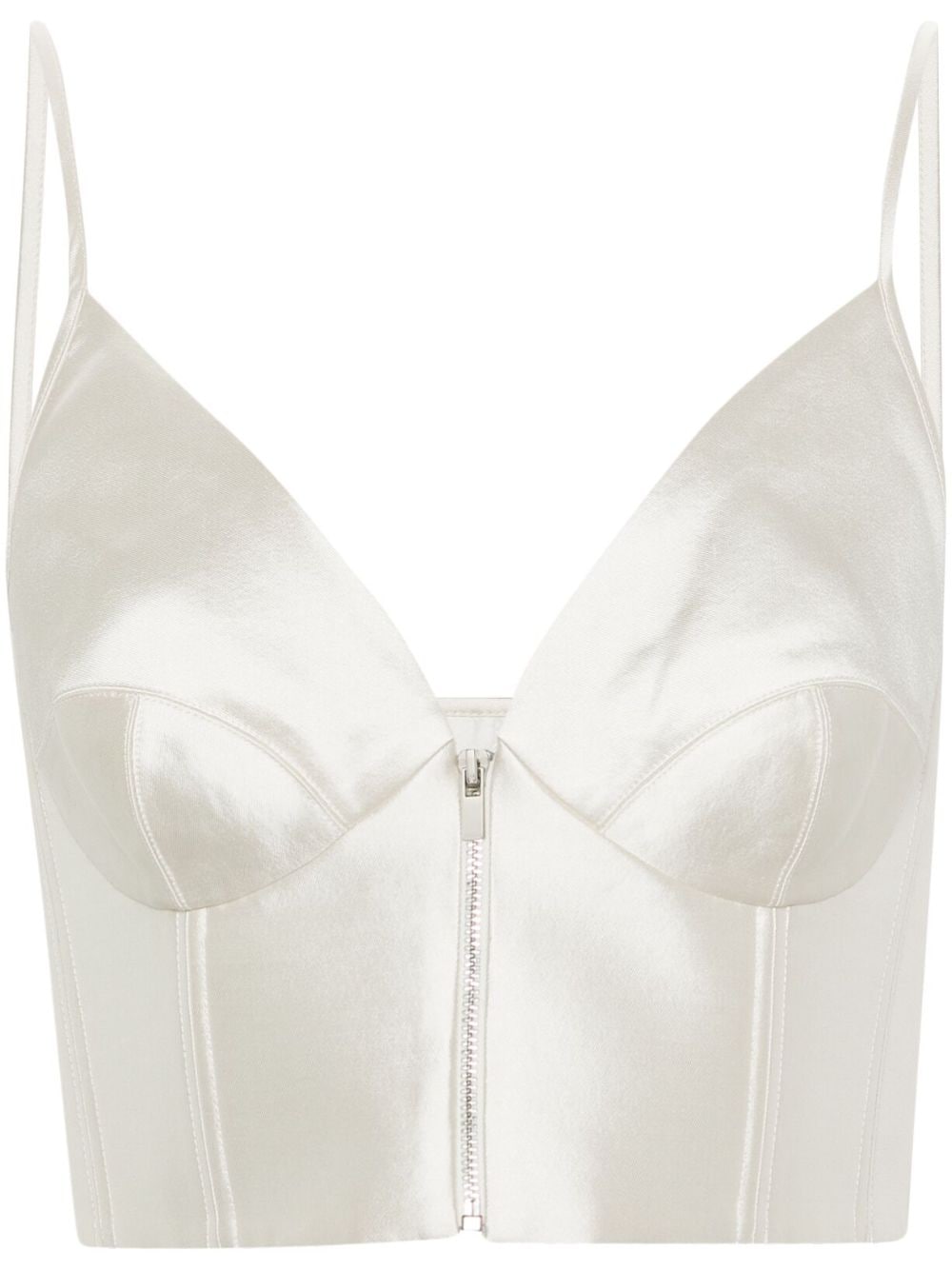 Christopher John Rogers zip-up bralette top - Neutrals von Christopher John Rogers