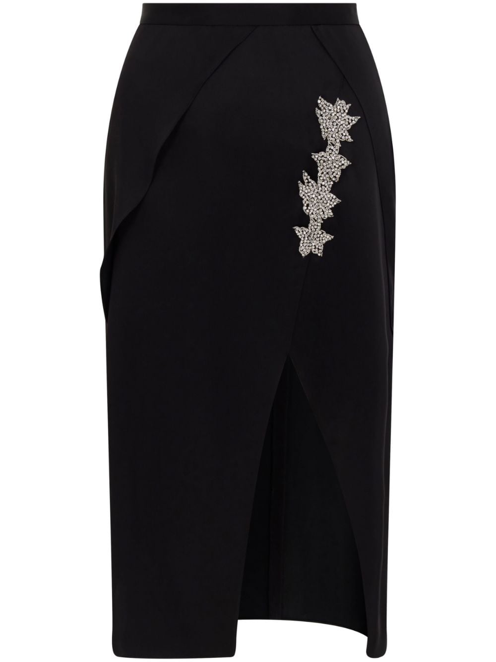 Christopher Kane floral-appliqué pencil midi skirt - Black von Christopher Kane