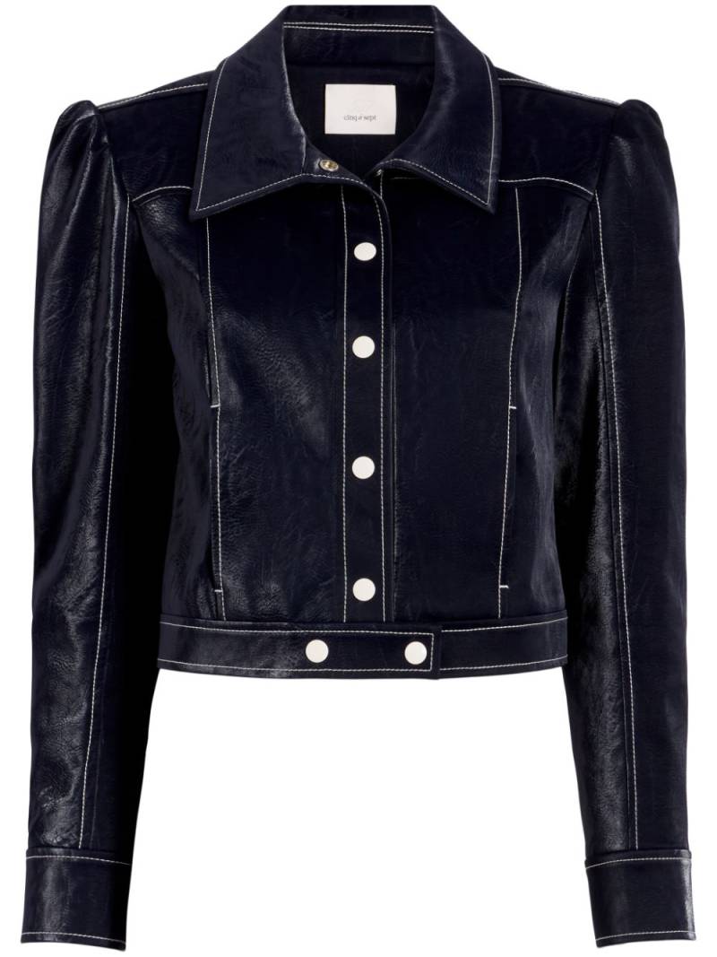 Cinq A Sept Ciara faux-leather jacket - Blue von Cinq A Sept