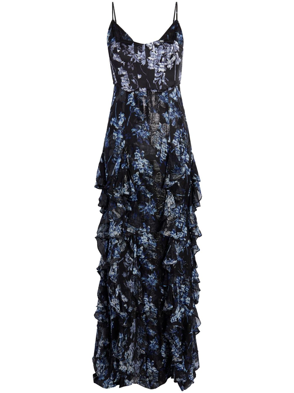 Cinq A Sept Glenda floral-print ruffled gown - Black von Cinq A Sept