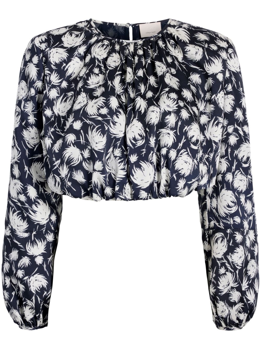 Cinq A Sept Kamala graphic-print crop blouse - Blue von Cinq A Sept