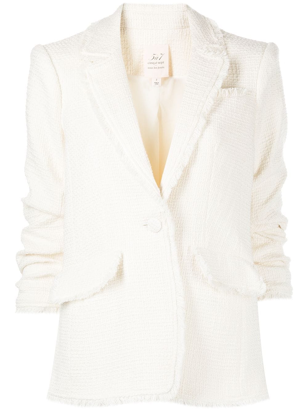 Cinq A Sept Khloe boucle tweed blazer - White von Cinq A Sept