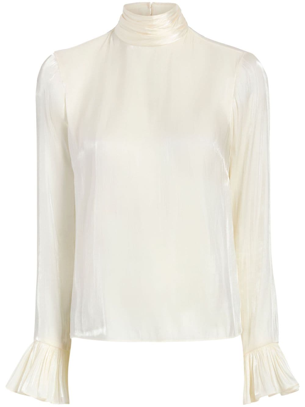 Cinq A Sept Turner flared-cuff blouse - White von Cinq A Sept