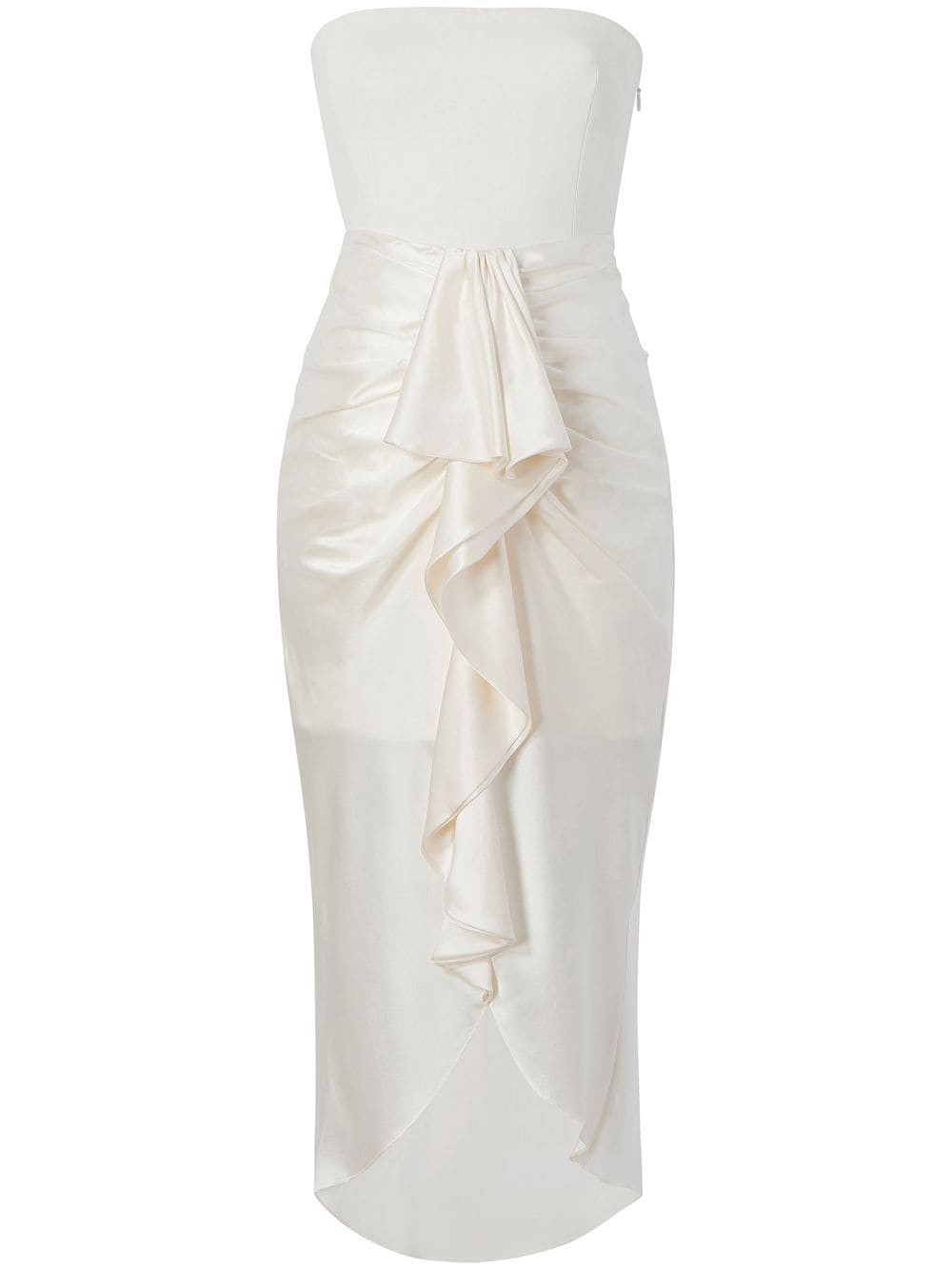Cinq A Sept cascading ruffle detail satin-finish dress - White von Cinq A Sept
