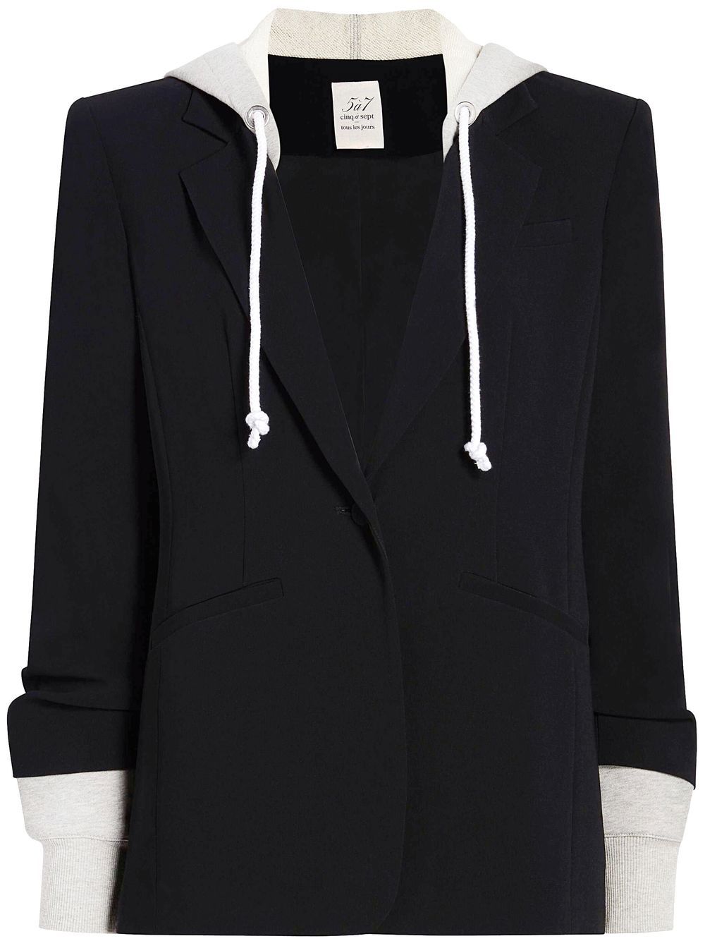 Cinq A Sept hooded single-breasted blazer - Black von Cinq A Sept