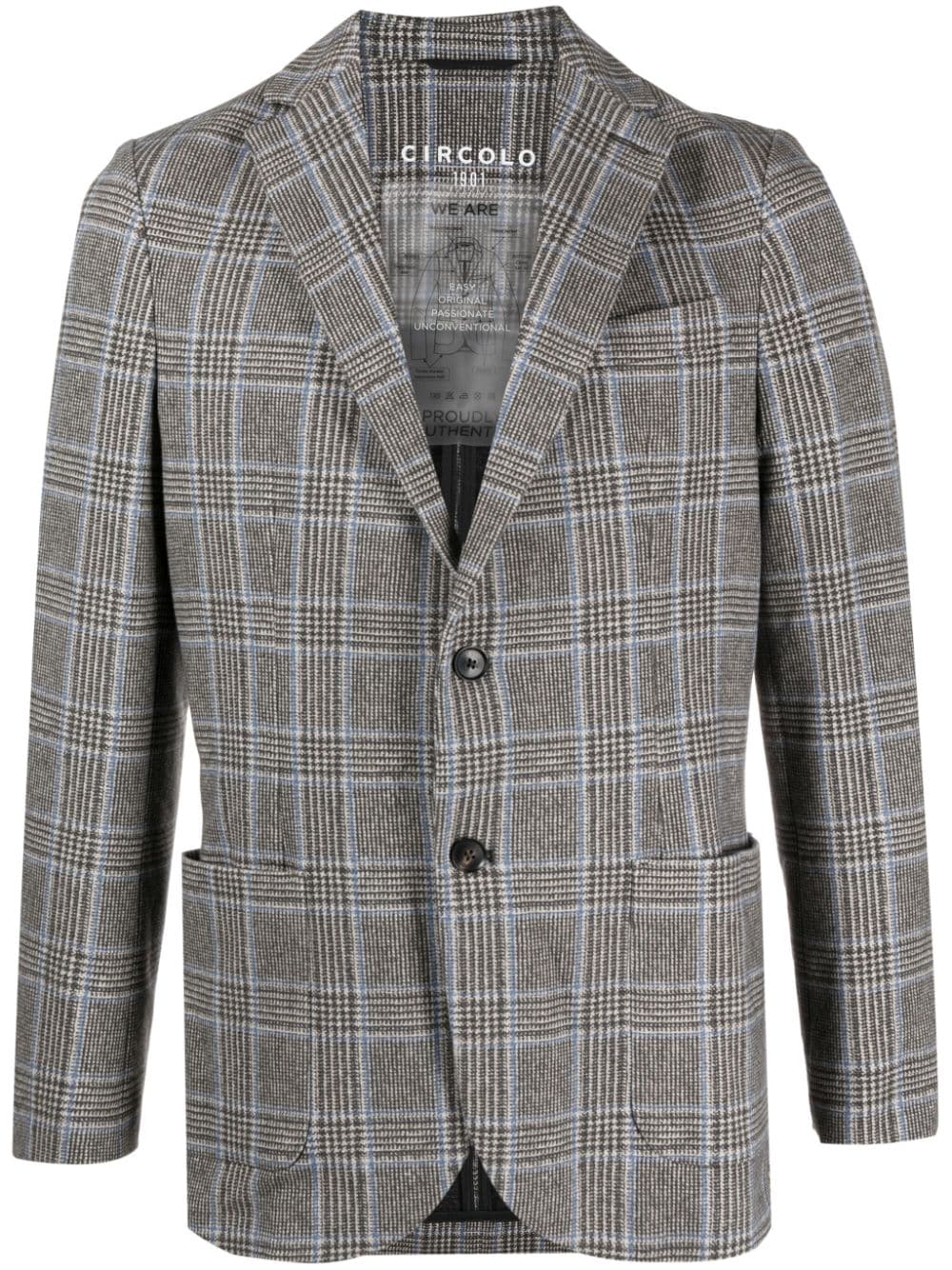 Circolo 1901 check-print single-breast blazer - Grey von Circolo 1901