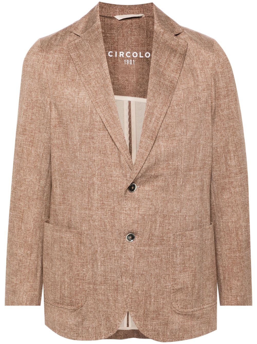 Circolo 1901 herringbone single-breasted blazer - Brown von Circolo 1901