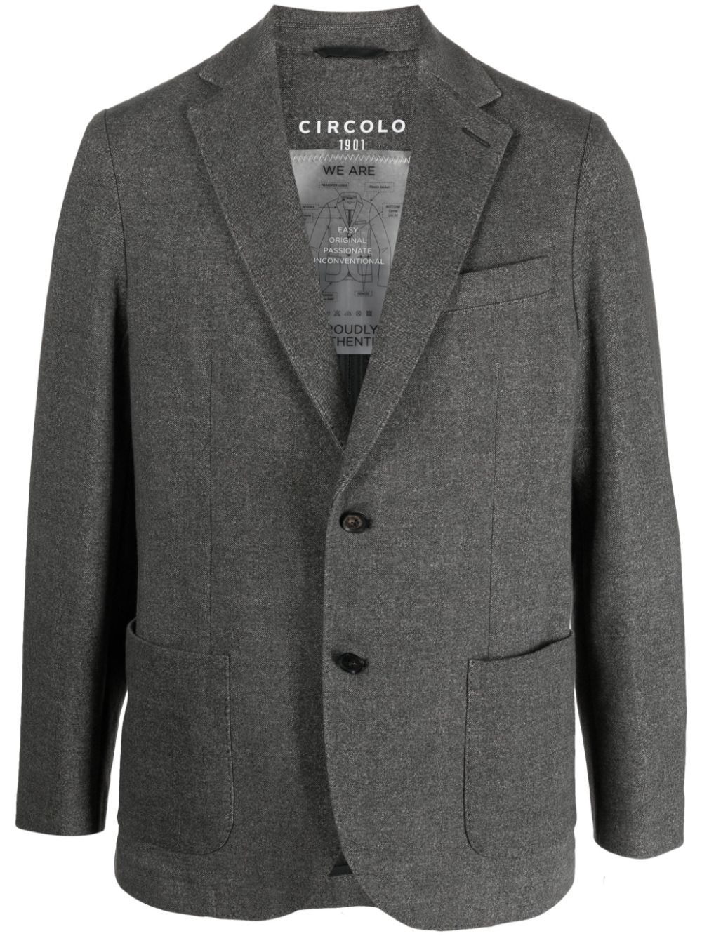 Circolo 1901 mélange-effect single-breasted blazer - Grey von Circolo 1901