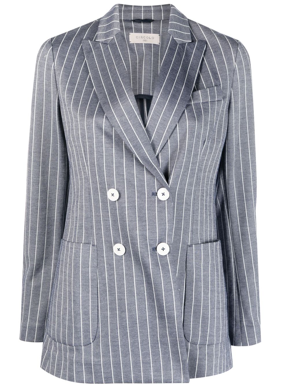 Circolo 1901 pinstripe-pattern double-breasted blazer - Blue von Circolo 1901