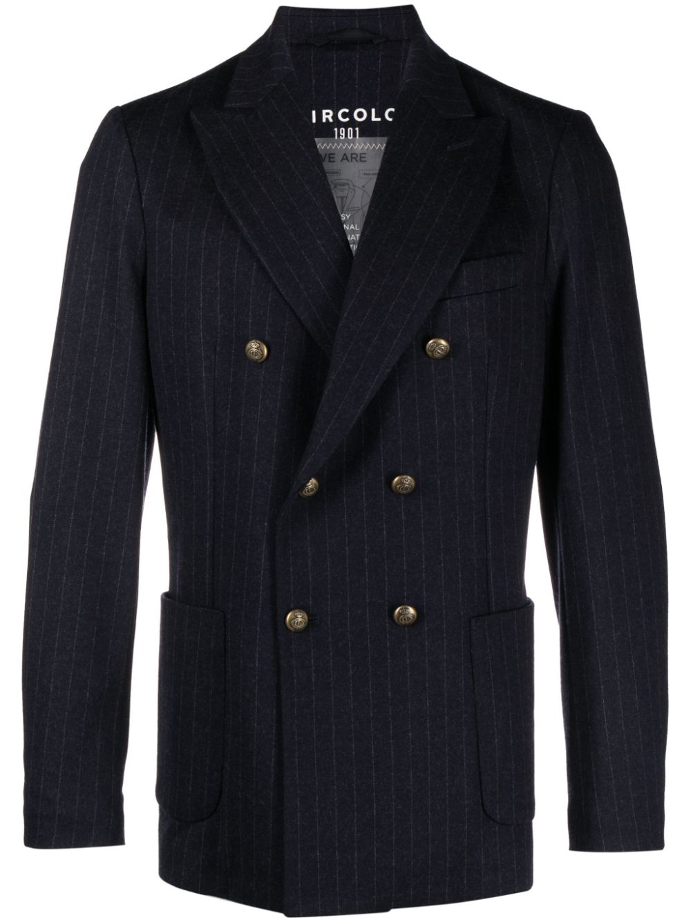 Circolo 1901 pinstriped double-breasted blazer - Blue von Circolo 1901