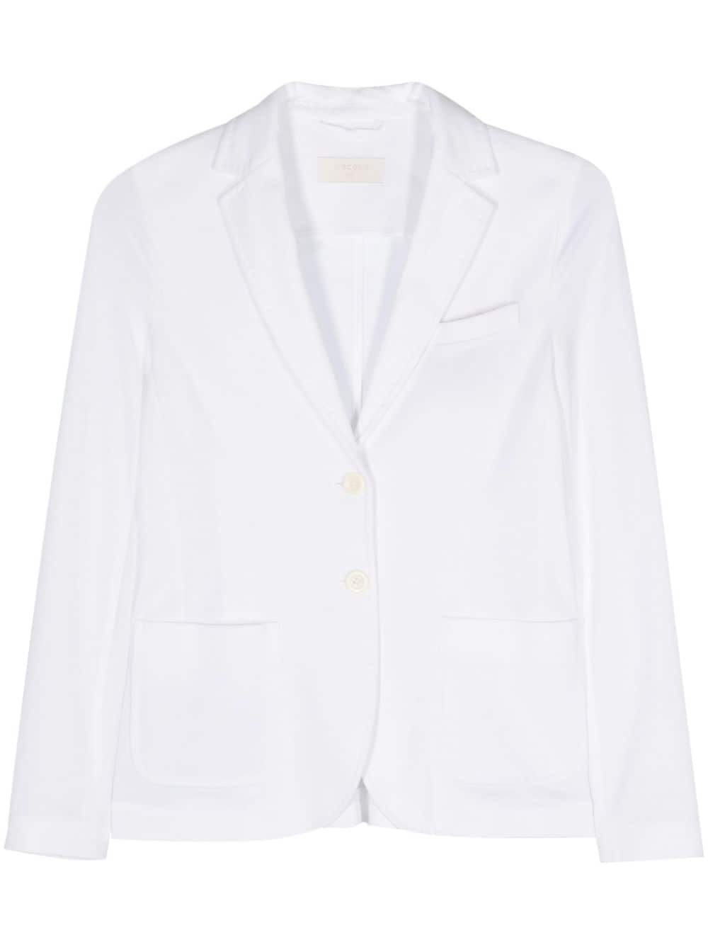 Circolo 1901 piqué single-breasted blazer - White von Circolo 1901