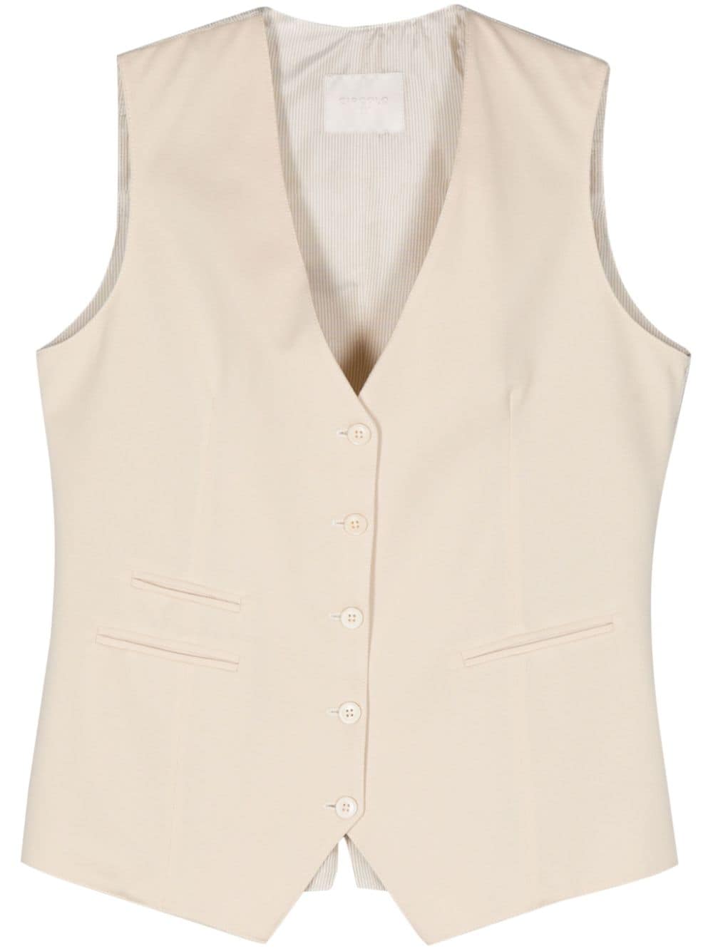 Circolo 1901 piqué-weave waistcoat - Neutrals von Circolo 1901