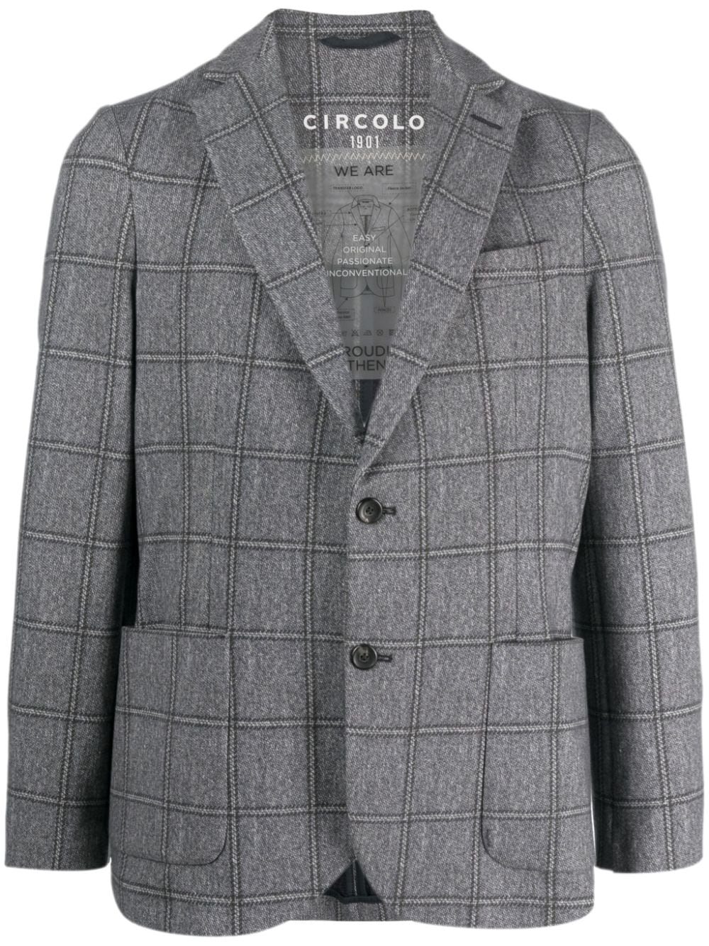 Circolo 1901 plaid-check single-breasted blazer - Blue von Circolo 1901