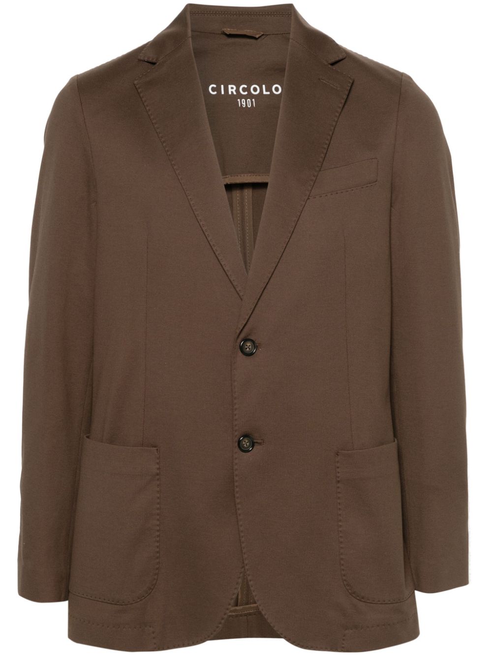 Circolo 1901 single-breasted cotton blazer - Brown von Circolo 1901