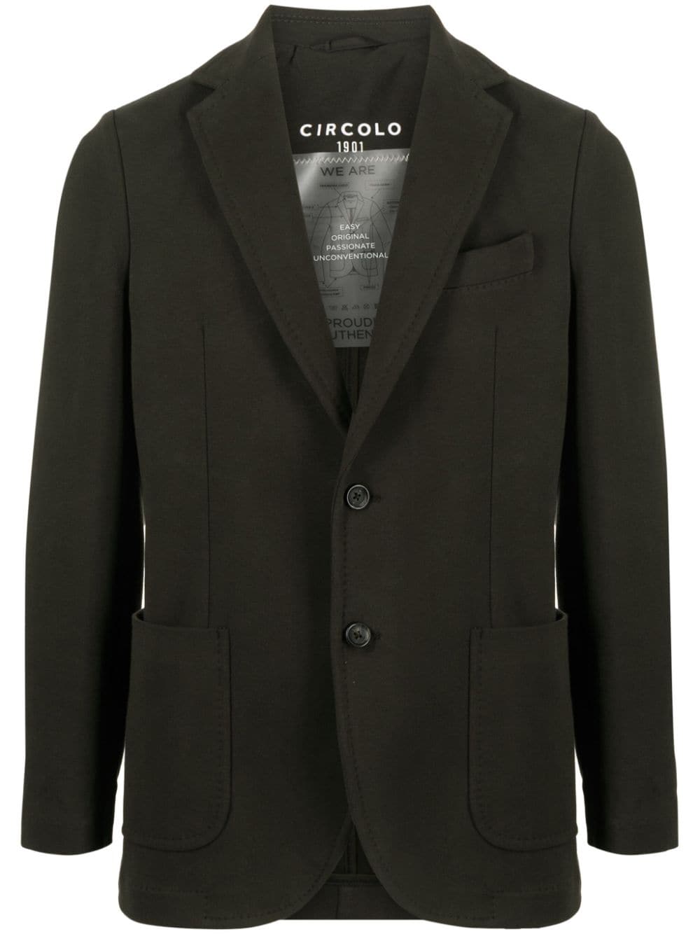 Circolo 1901 single-breasted jersey blazer - Green von Circolo 1901