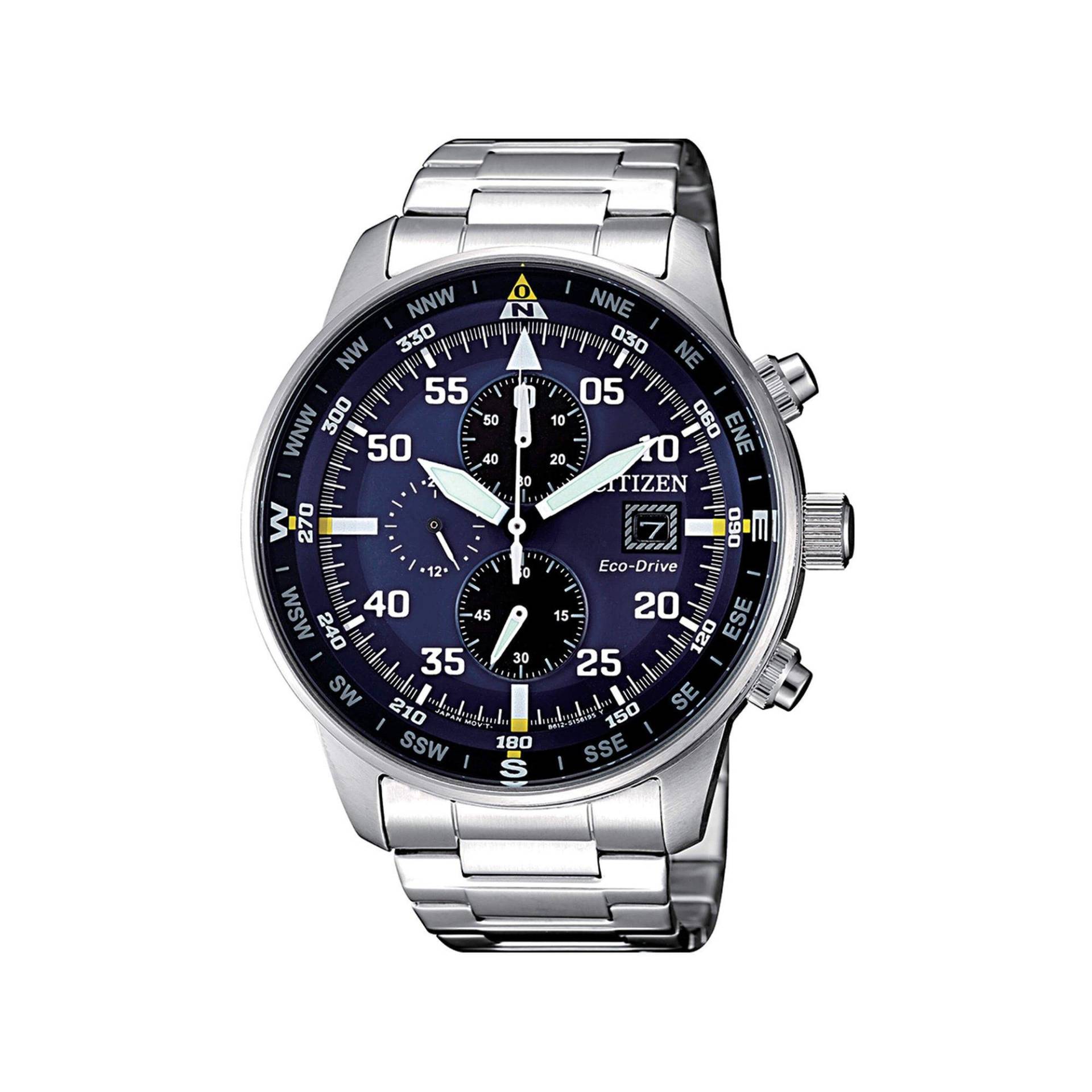 Chronograph Uhr Herren Silber 44mm von Citizen