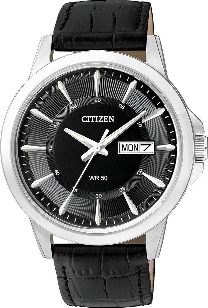 Citizen Quarzuhr, Armbanduhr, Herrenuhr, Damenuhr, Lederarmband, Datum von Citizen