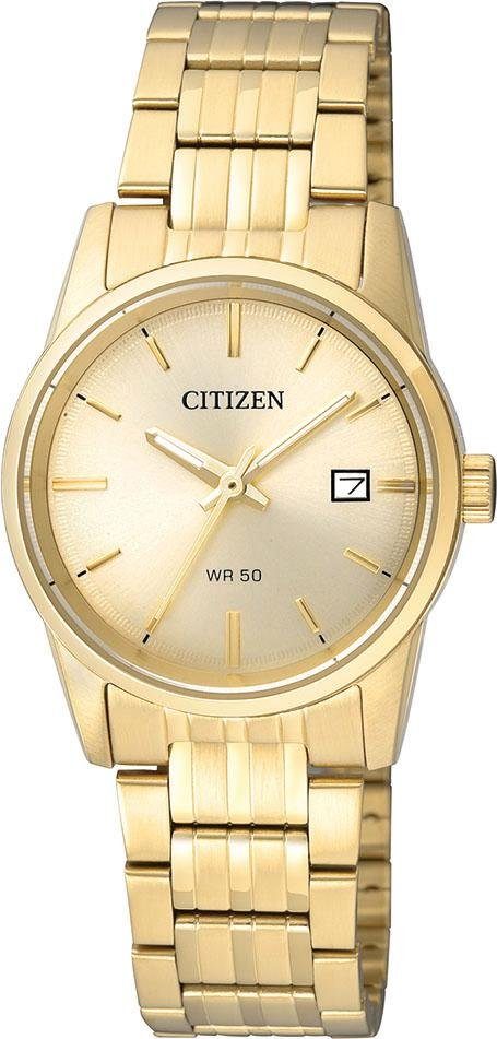Citizen Quarzuhr, Armbanduhr, Damenuhr, Edelstahlarmband, Datum von Citizen
