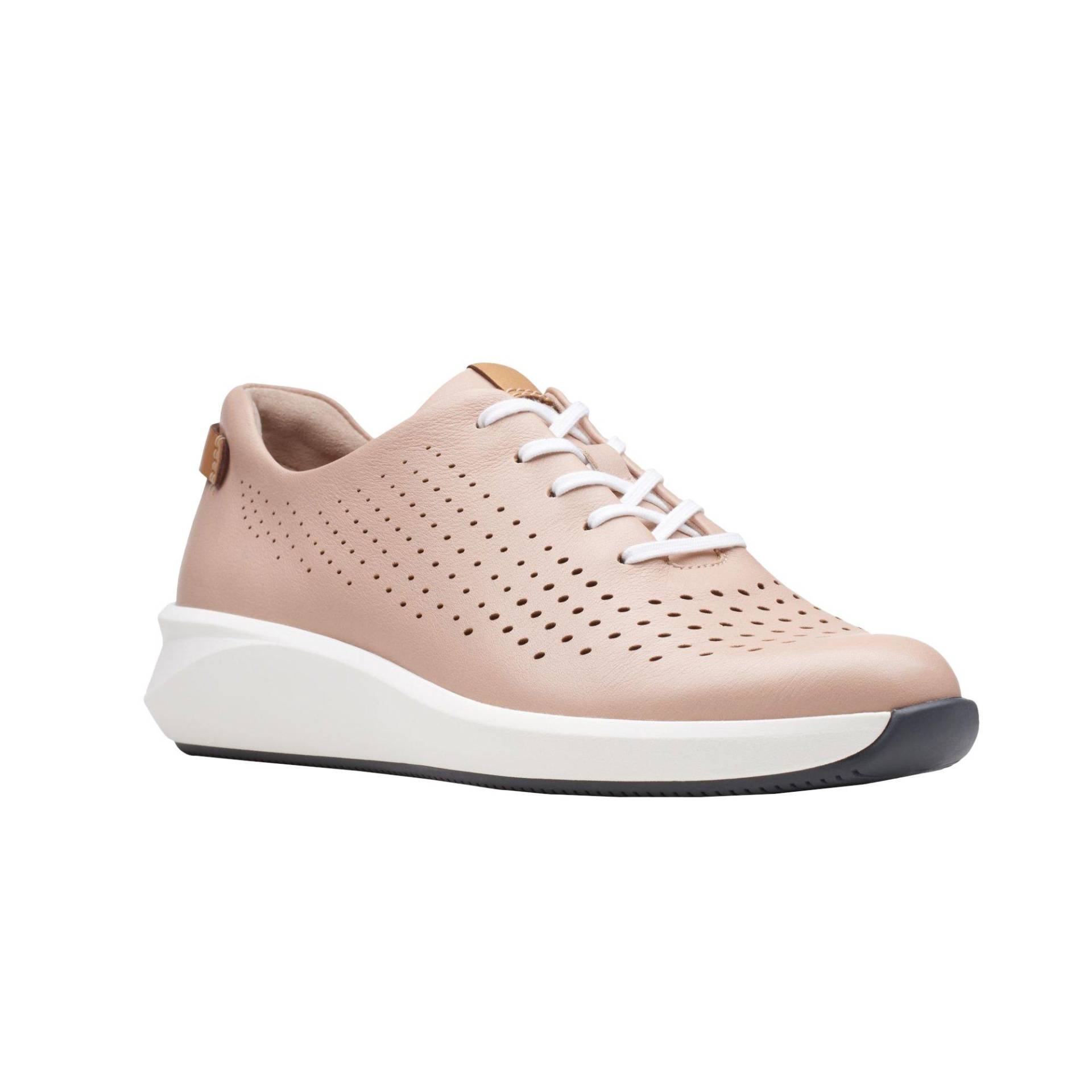 Sneaker Un Rio Tie, Leder Damen Pink 41 von Clarks