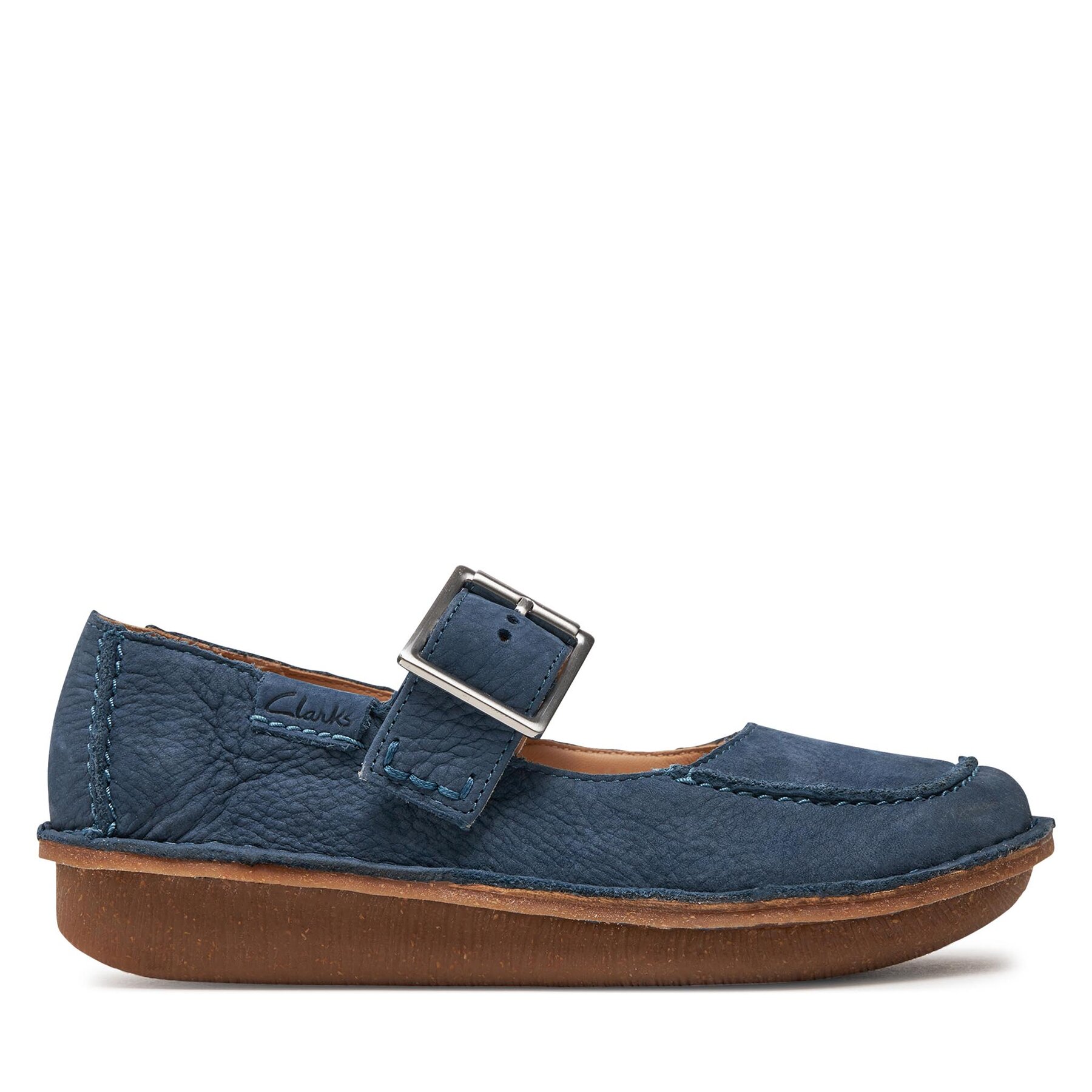 Halbschuhe Clarks Funny Bar 26176443 Blue Nubuck von Clarks